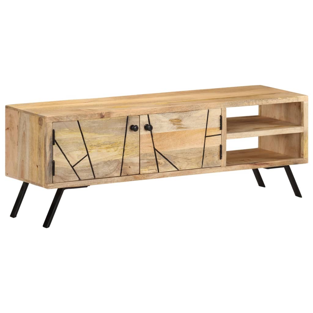vidaXL TV Cabinet | Natural wood colour | Solid Mango Wood | 110 cm wide