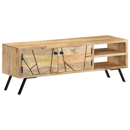 vidaXL TV Cabinet | Natural wood colour | Solid Mango Wood | 110 cm wide