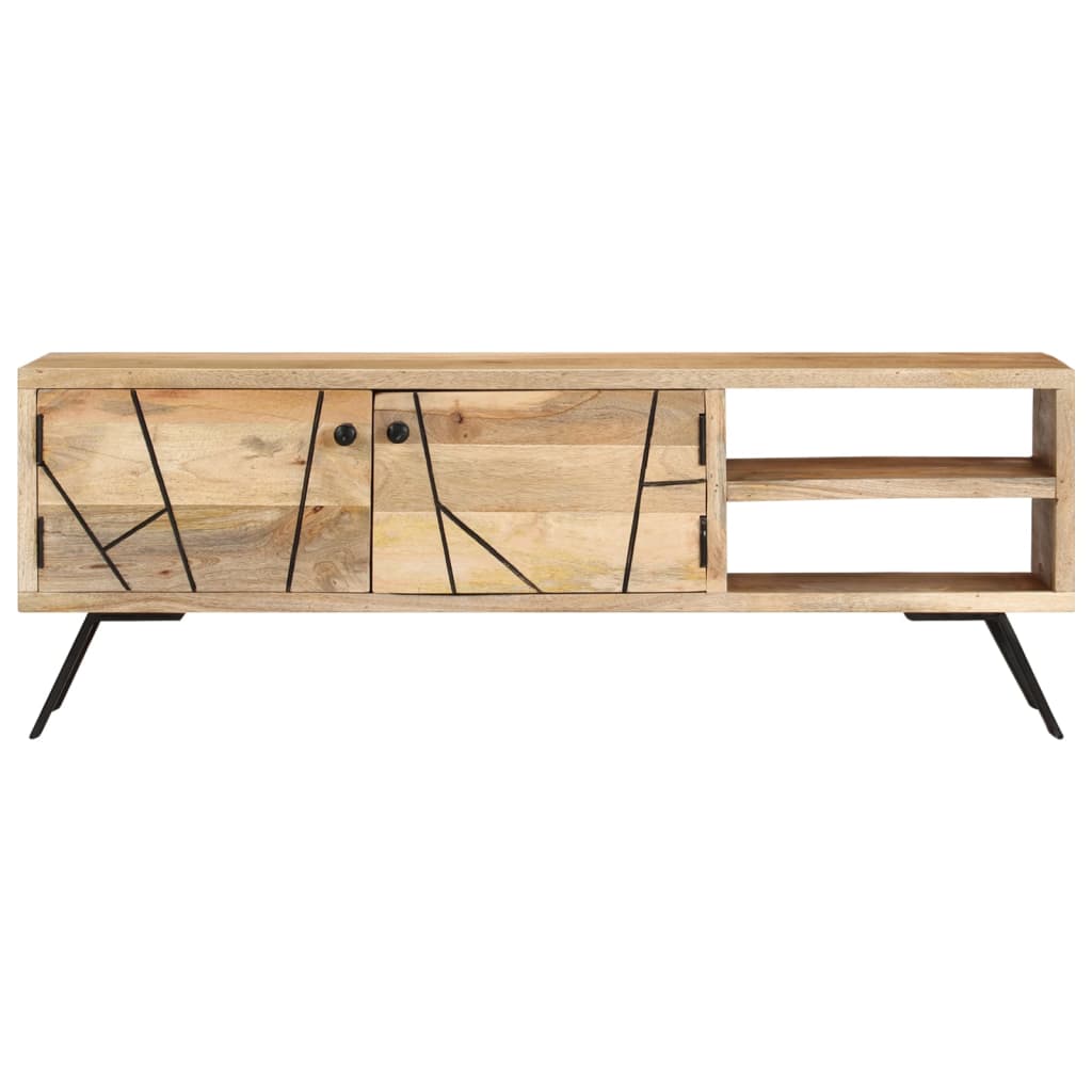 vidaXL TV Cabinet | Natural wood colour | Solid Mango Wood | 110 cm wide