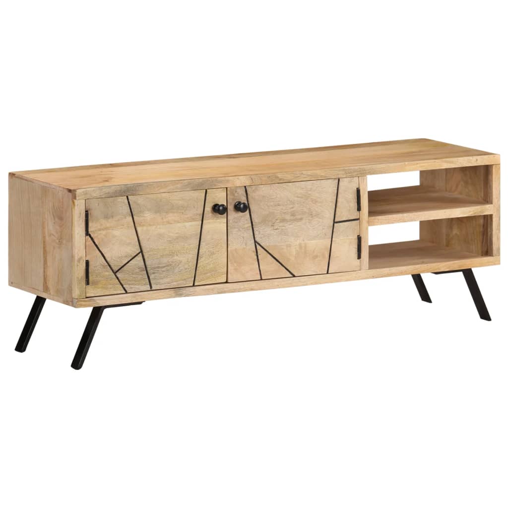 vidaXL TV Cabinet | Natural wood colour | Solid Mango Wood | 110 cm wide