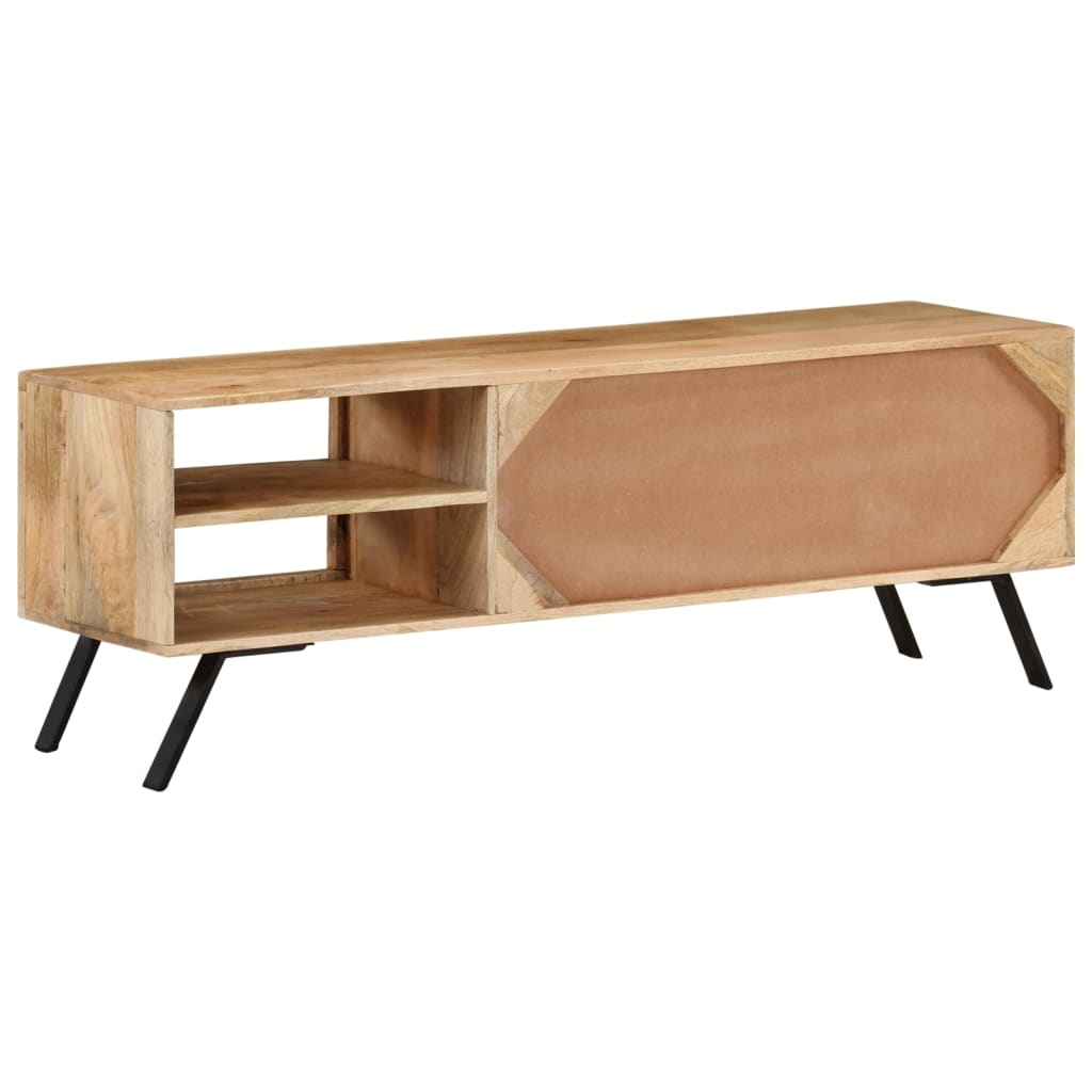 vidaXL TV Cabinet | Natural wood colour | Solid Mango Wood | 110 cm wide