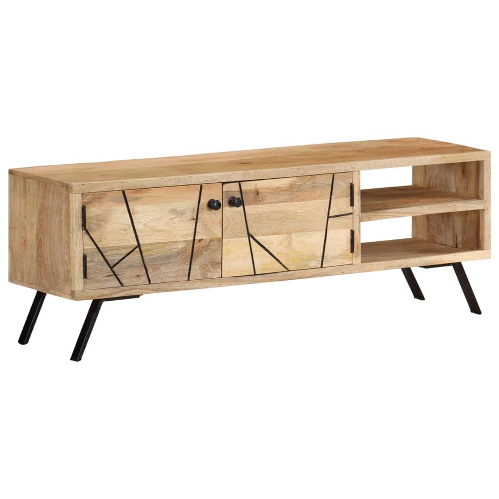 vidaXL TV Cabinet | Natural wood colour | Solid Mango Wood | 110 cm wide