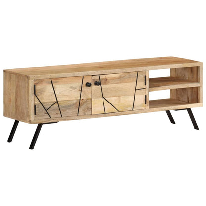 vidaXL TV Cabinet | Natural wood colour | Solid Mango Wood | 110 cm wide