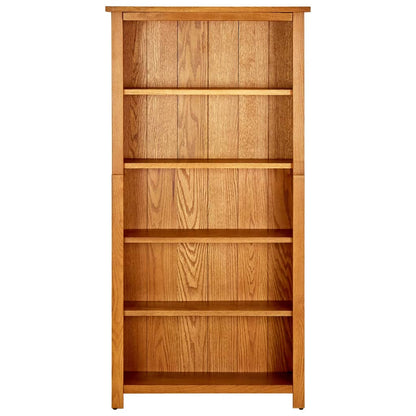 vidaXL 5-Tier Bookcase 70x22x140 cm Solid Oak Wood