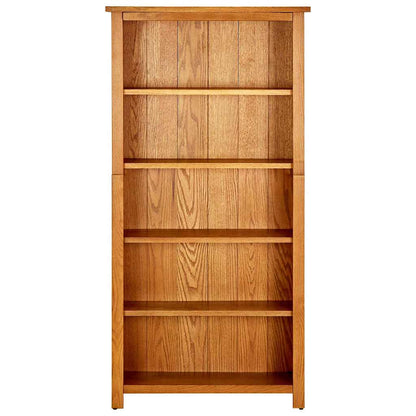 331736 vidaXL 5-Tier Bookcase 70x22x140 cm Solid Oak Wood