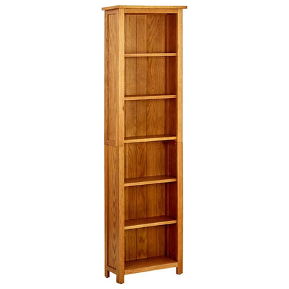 331742 vidaXL 6-Tier Bookcase 52x22x180 cm Solid Oak Wood