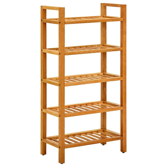 331747 vidaXL Shoe Rack with 5 Shelves 50x27x100 cm Solid Oak Wood
