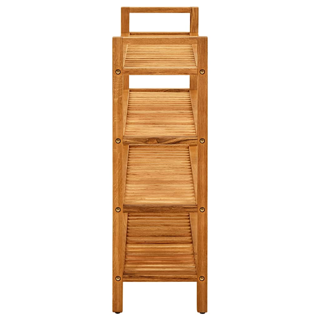 vidaXL Shoe Rack with 4 Shelves 100x27x80 cm Solid Oak Wood