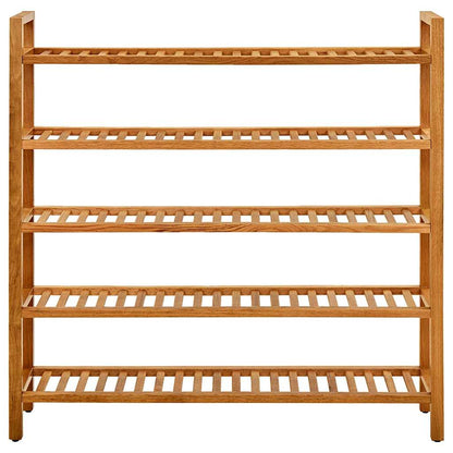 vidaXL Shoe Rack with 5 Shelves 100x27x100 cm Solid Oak Wood