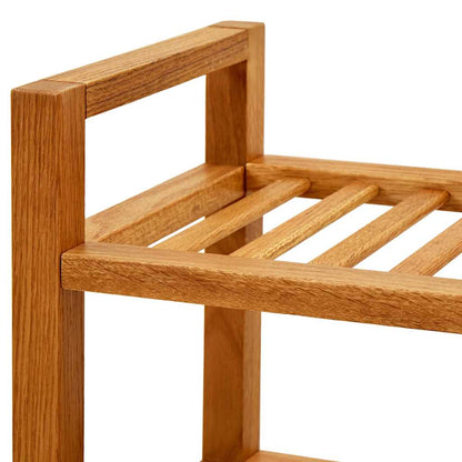 vidaXL Shoe Rack with 5 Shelves 100x27x100 cm Solid Oak Wood
