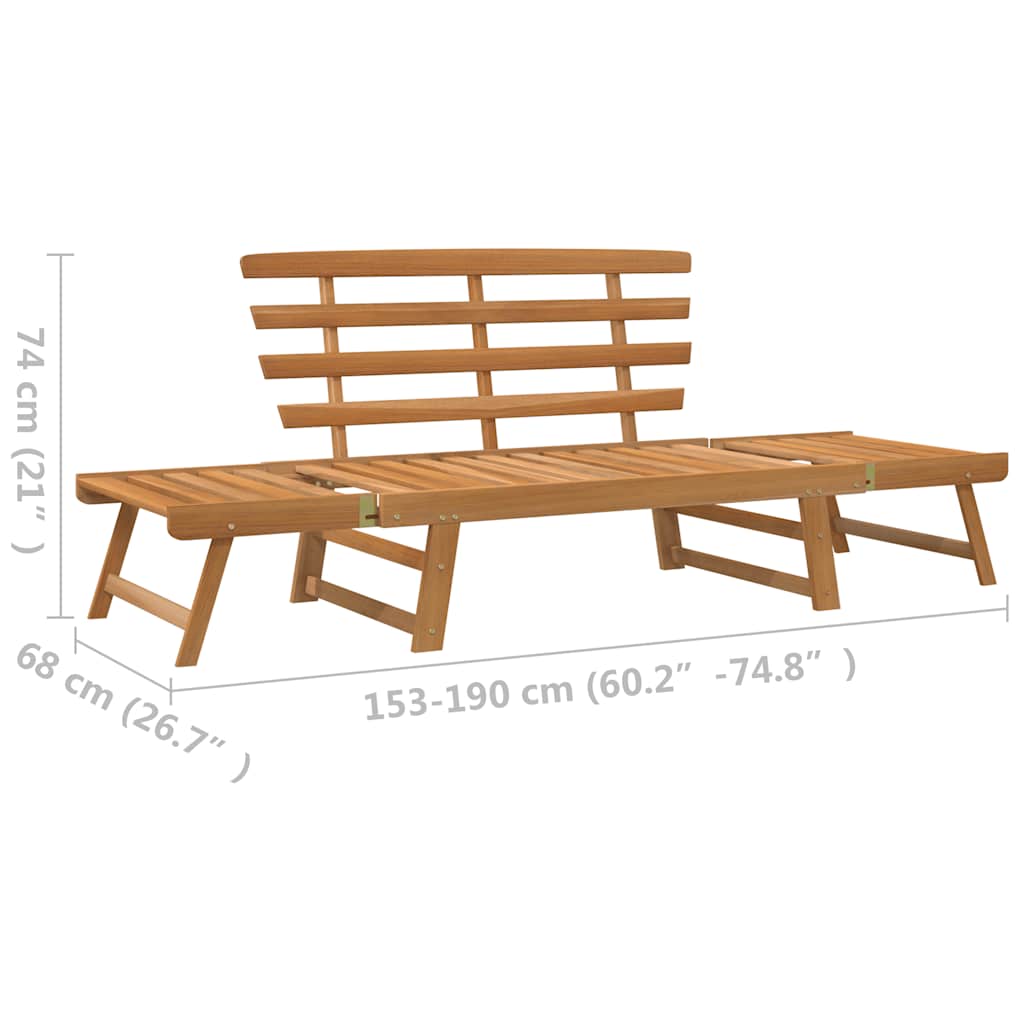 vidaXL Garden Bench | Brown | Solid acacia wood | Large