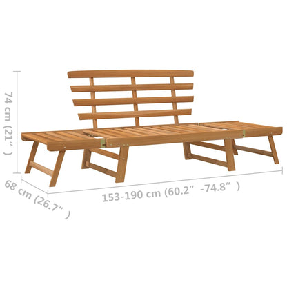 vidaXL Garden Bench | Brown | Solid acacia wood | Large
