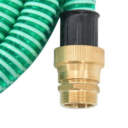 vidaXL Suction Hose with Brass Connectors Green 1.1" 7 m PVC