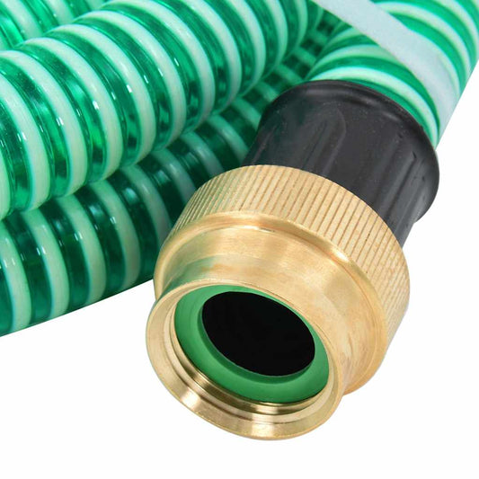 vidaXL Suction Hose with Brass Connectors Green 1,1" 10 m PVC