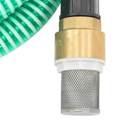 vidaXL Suction Hose with Brass Connectors Green 1.1" 10 m PVC