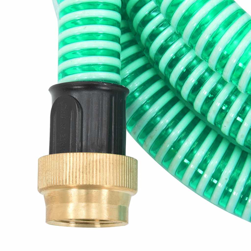 vidaXL Suction Hose with Brass Connectors Green 1.1" 20 m PVC