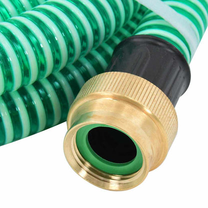 vidaXL Suction Hose with Brass Connectors Green 1,1" 25 m PVC