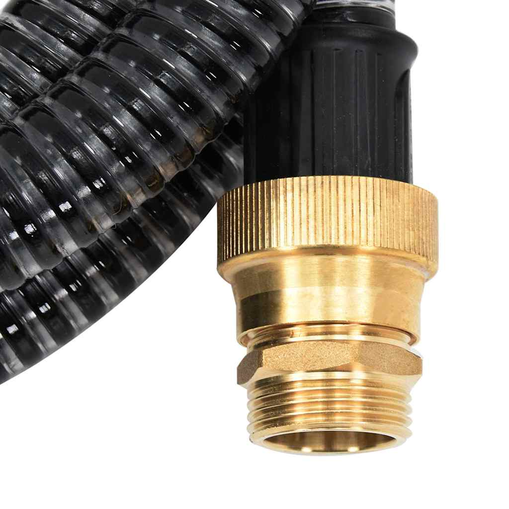 vidaXL Suction Hose with Brass Connectors Black 1,1" 4 m PVC