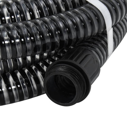 vidaXL Suction Hose with Brass Connectors Black 1.1" 5 m PVC