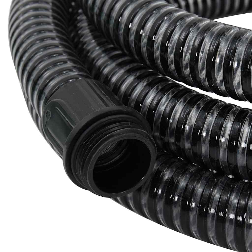vidaXL Suction Hose | Black | PVC, Brass | 1.1 inch diameter, 7 meters long