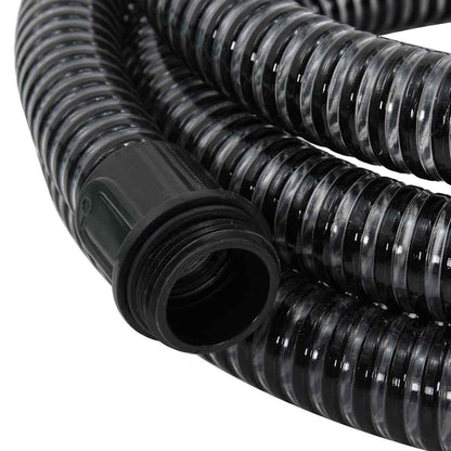 vidaXL Suction Hose | Black | PVC, Brass | 1.1 inch diameter, 7 meters long