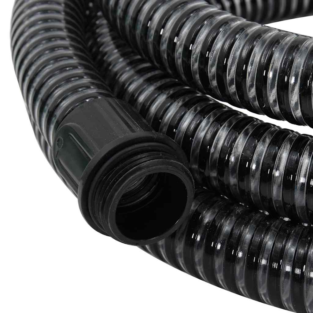 vidaXL Suction Hose with Brass Connectors Black 1.1" 15 m PVC