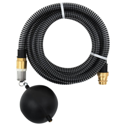 vidaXL Suction Hose with Brass Connectors Black 1.1" 15 m PVC