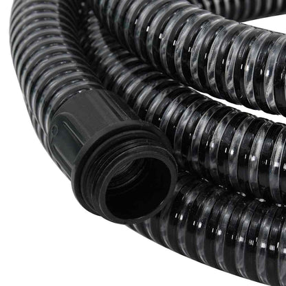 vidaXL Suction Hose with Brass Connectors Black 1,1" 25 m PVC