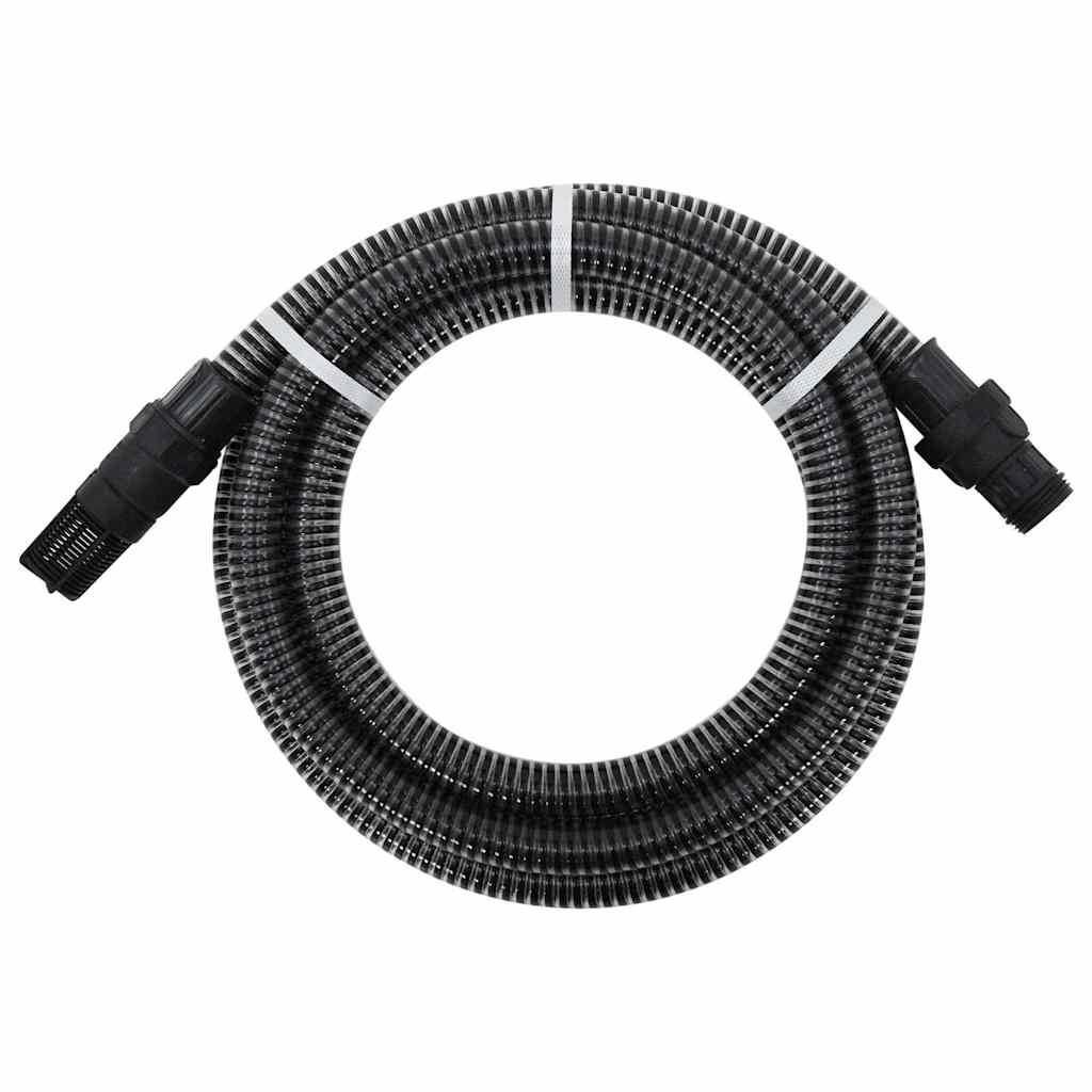 vidaXL Suction Hose with PVC Connectors Black 1" 4 m PVC