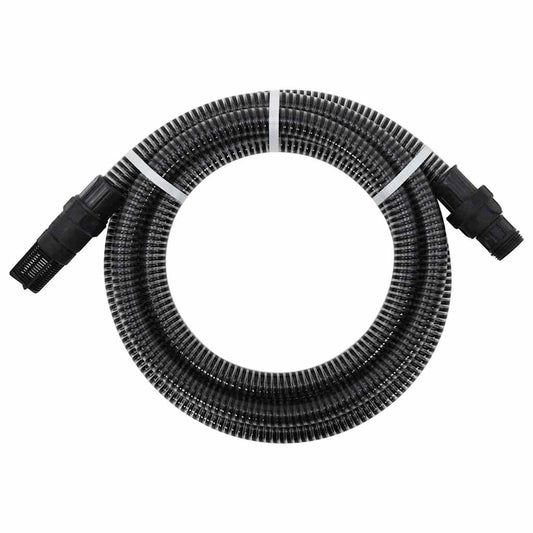 vidaXL Suction Hose with PVC Connectors Black 1" 4 m PVC
