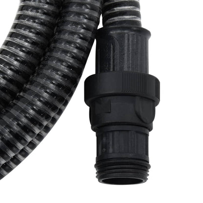 vidaXL Suction Hose with PVC Connectors Black 1" 4 m PVC