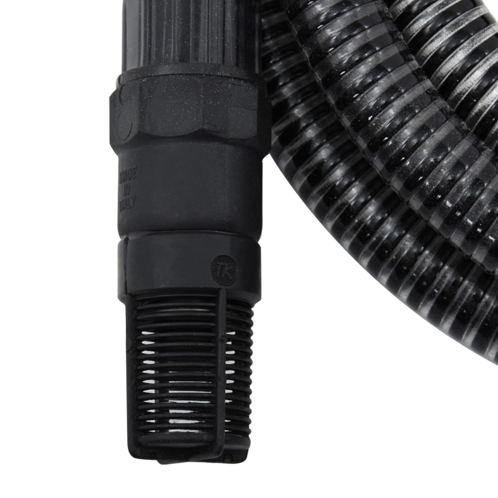 vidaXL Suction Hose with PVC Connectors Black 1" 4 m PVC