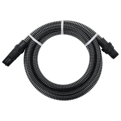 vidaXL Suction Hose with PVC Connectors Black 1" 7 m PVC