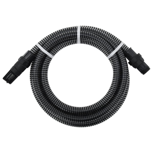 vidaXL Suction Hose with PVC Connectors Black 1" 7 m PVC