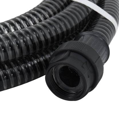 vidaXL Suction Hose with PVC Connectors Black 1" 7 m PVC