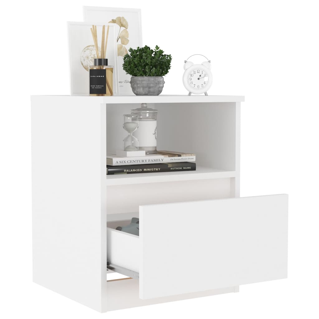 806157 vidaXL Bed Cabinet White 40x40x50 cm Engineered Wood