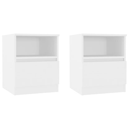 806158 vidaXL Bed Cabinets 2 pcs White 40x40x50 cm Engineered Wood