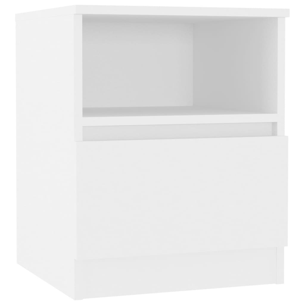 806158 vidaXL Bed Cabinets 2 pcs White 40x40x50 cm Engineered Wood