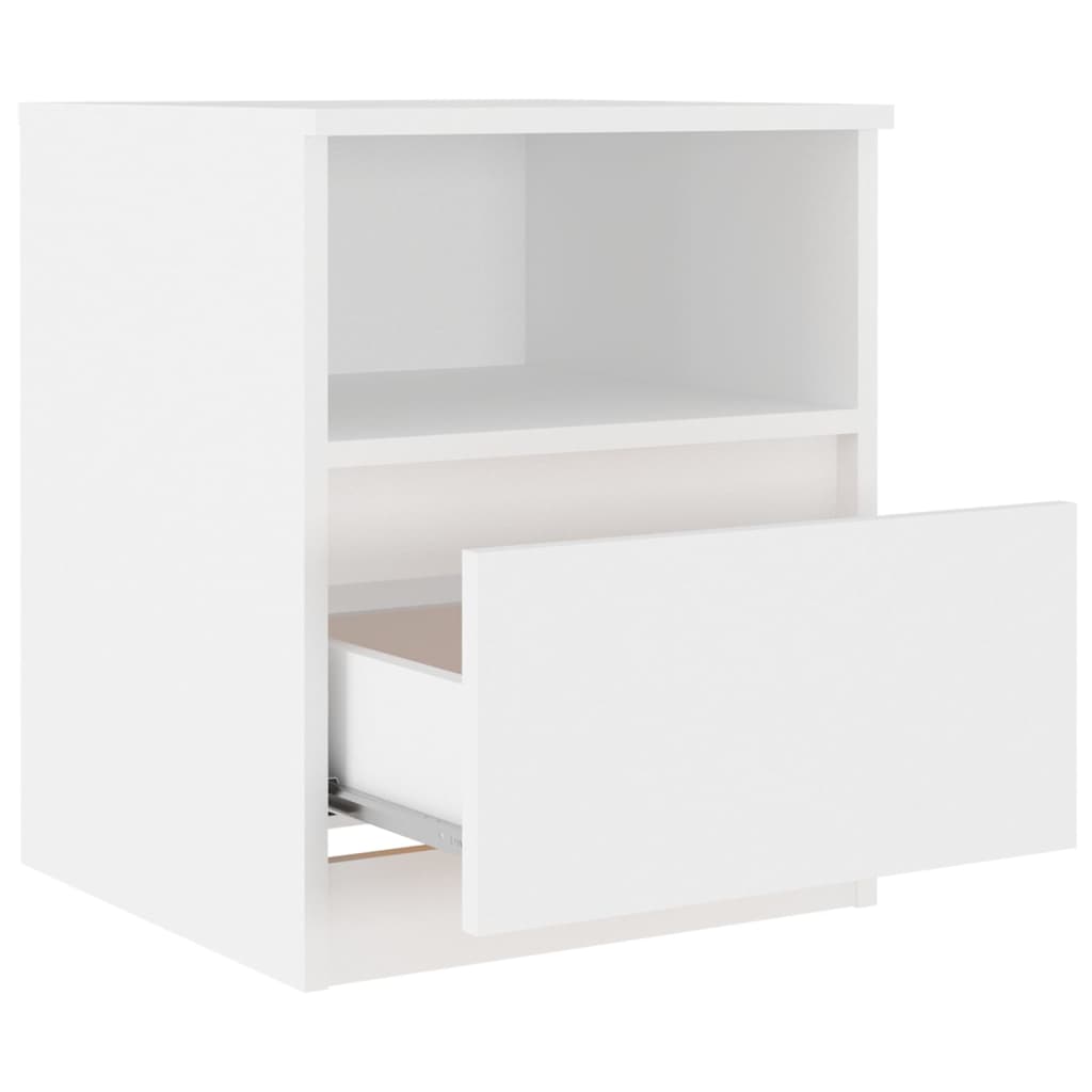 806158 vidaXL Bed Cabinets 2 pcs White 40x40x50 cm Engineered Wood