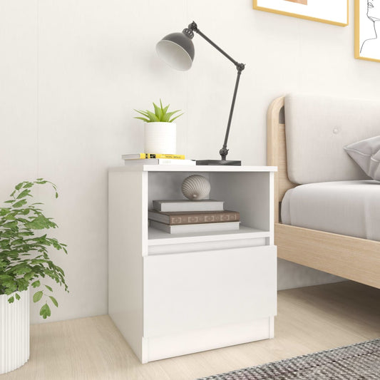 806158 vidaXL Bed Cabinets 2 pcs White 40x40x50 cm Engineered Wood