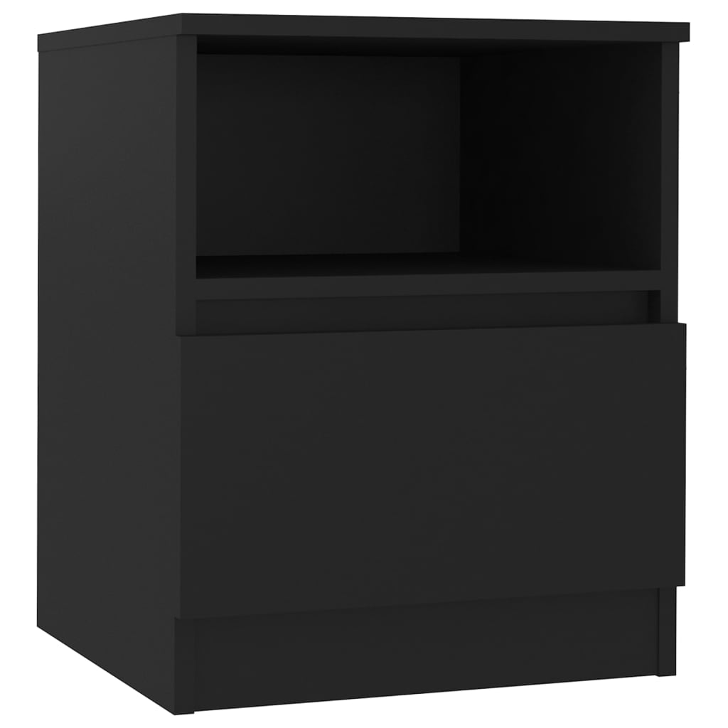 806160 vidaXL Bed Cabinets 2 pcs Black 40x40x50 cm Engineered Wood