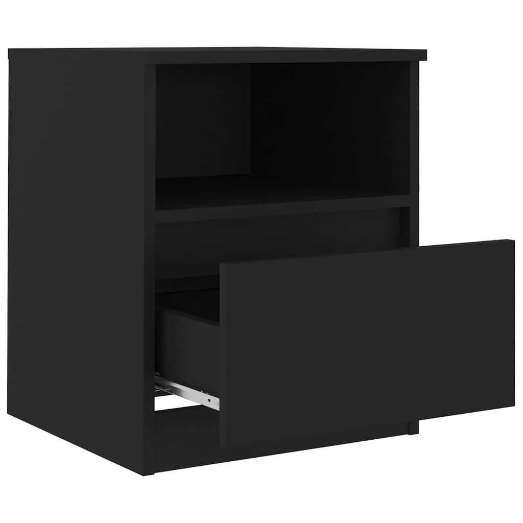 806160 vidaXL Bed Cabinets 2 pcs Black 40x40x50 cm Engineered Wood