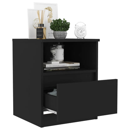 806160 vidaXL Bed Cabinets 2 pcs Black 40x40x50 cm Engineered Wood