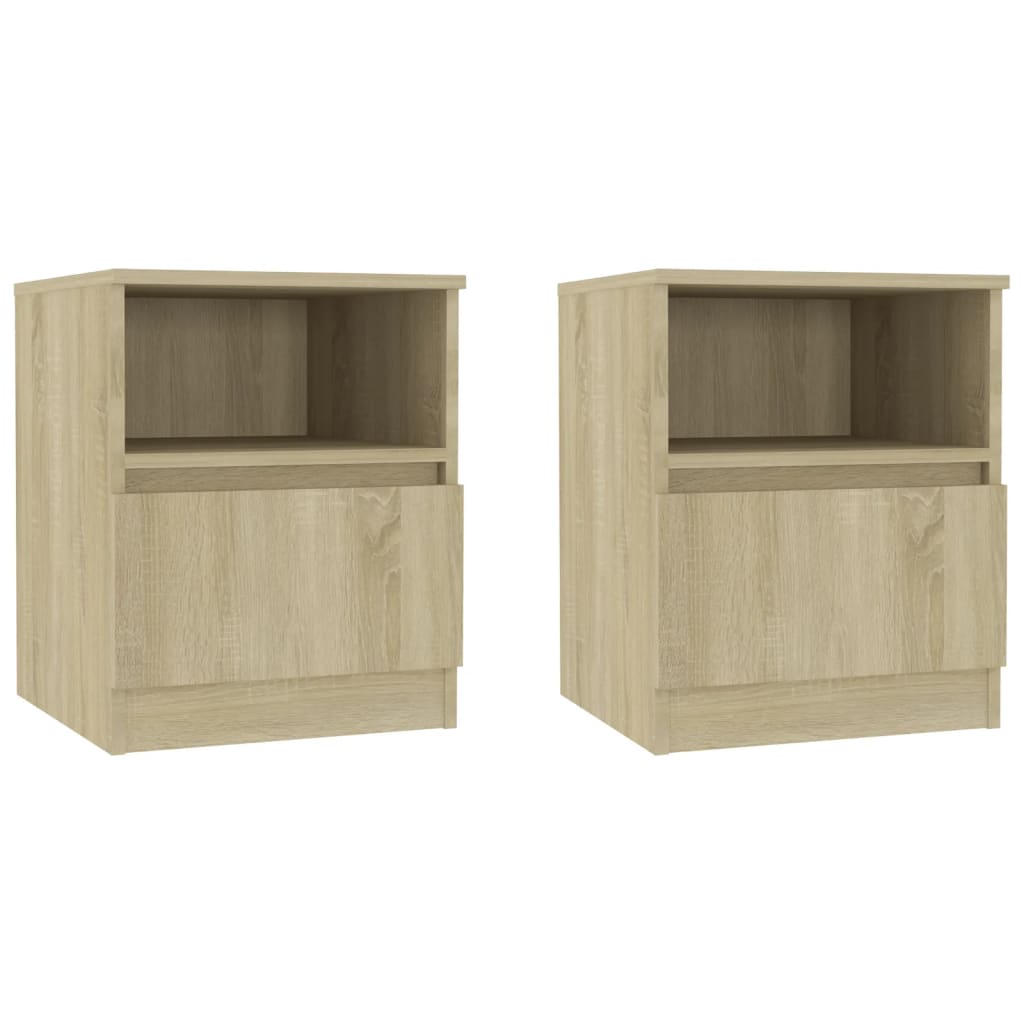 vidaXL Bed Cabinet | Set of 2 | Sonoma oak | Engineered wood | Medium
