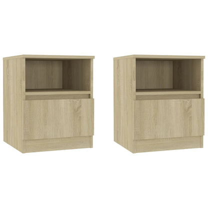 vidaXL Bed Cabinet | Set of 2 | Sonoma oak | Engineered wood | Medium
