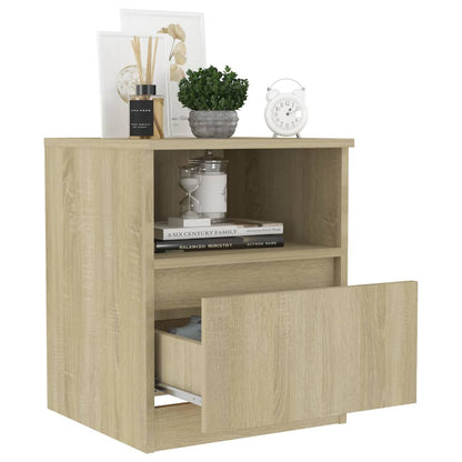 vidaXL Bed Cabinet | Set of 2 | Sonoma oak | Engineered wood | Medium