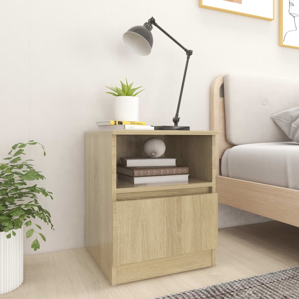 vidaXL Bed Cabinet | Set of 2 | Sonoma oak | Engineered wood | Medium