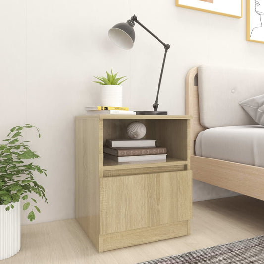 vidaXL Bed Cabinet | Set of 2 | Sonoma oak | Engineered wood | Medium