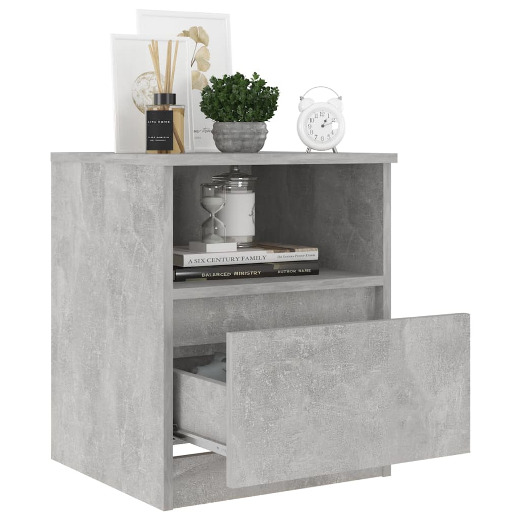 806165 vidaXL Bed Cabinet Concrete Grey 40x40x50 cm Engineered Wood