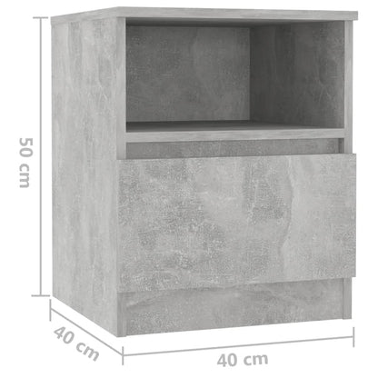 806165 vidaXL Bed Cabinet Concrete Grey 40x40x50 cm Engineered Wood